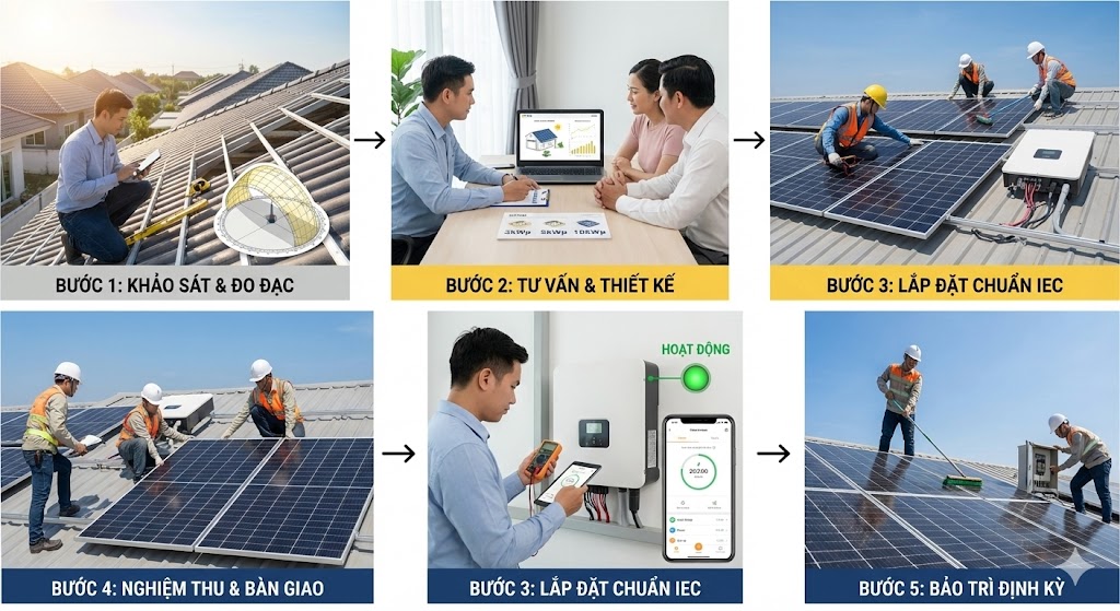 Quy trình lắp năng lượng mặt trời